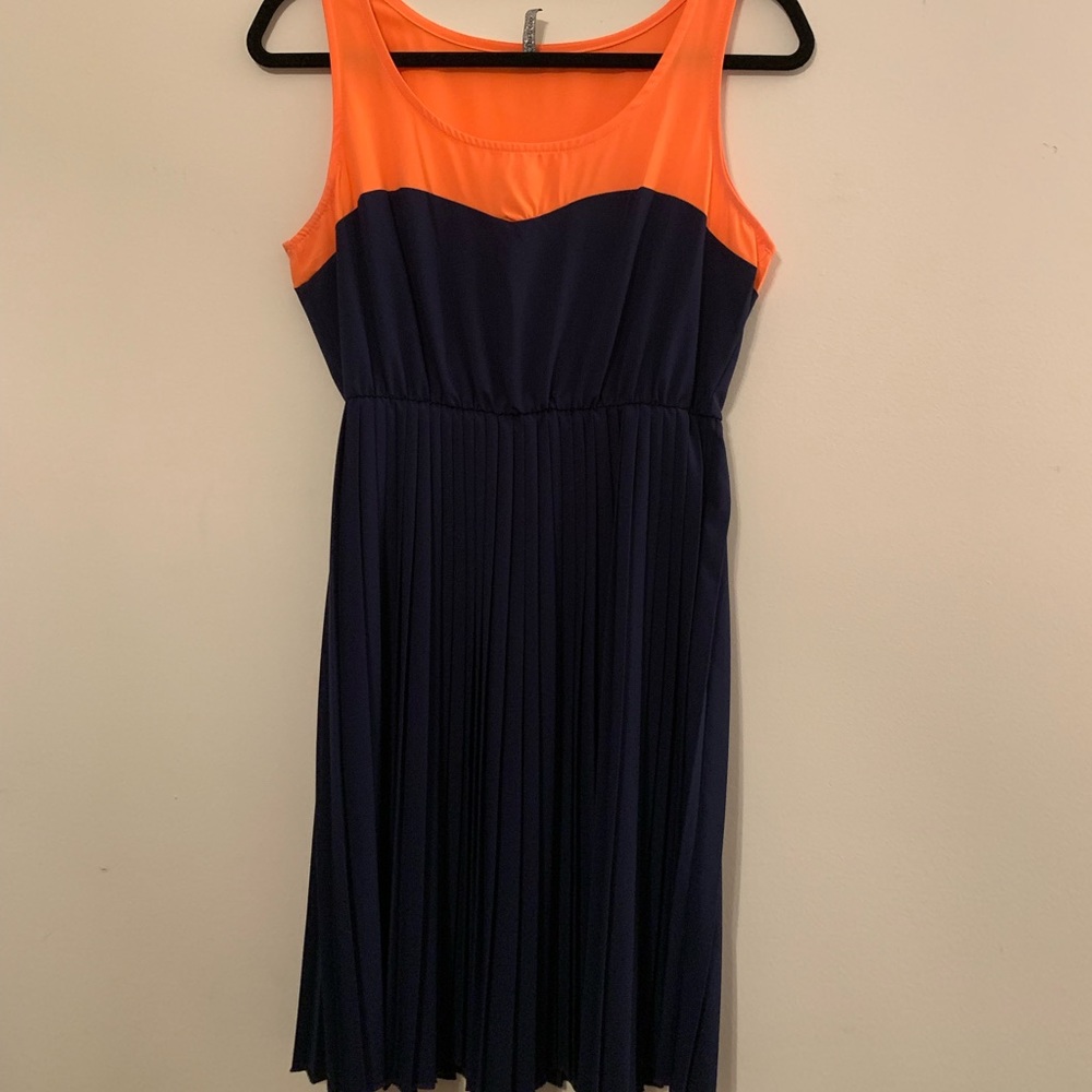 Orange and Navy Smart Casual Dress